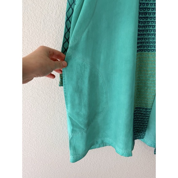 Parsley & Sage Embroidered Open Jacket 1X Womens Green Pockets Artsy - Picture 3 of 5